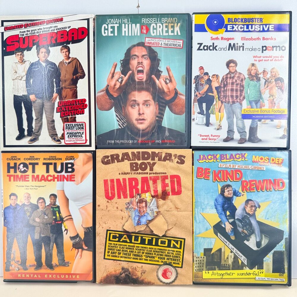 Superbad Unrated DVD Lot of 6 Grandma’s Boy Zack Miri